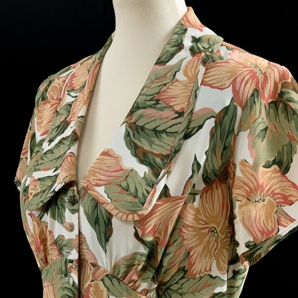 VINTAGE Mica (c. 1990) | Gorgeous!!! Floral Bias Cut Skirt Set | VERY GOOD! - Picture 5 of 9